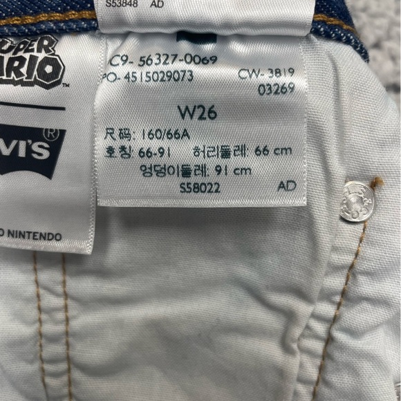 Levi's Size 26 Super Mario It's A Me 501 Denim Jean Cut Off Shorts NWOT - Picture 12 of 16